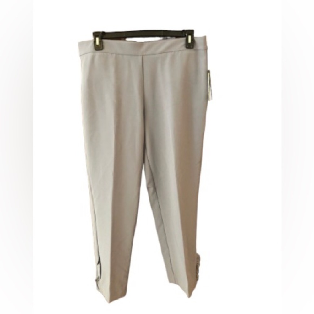 Nine Eight New York 4-way stretch fabric elastic waist ruffled ankle pants, 14